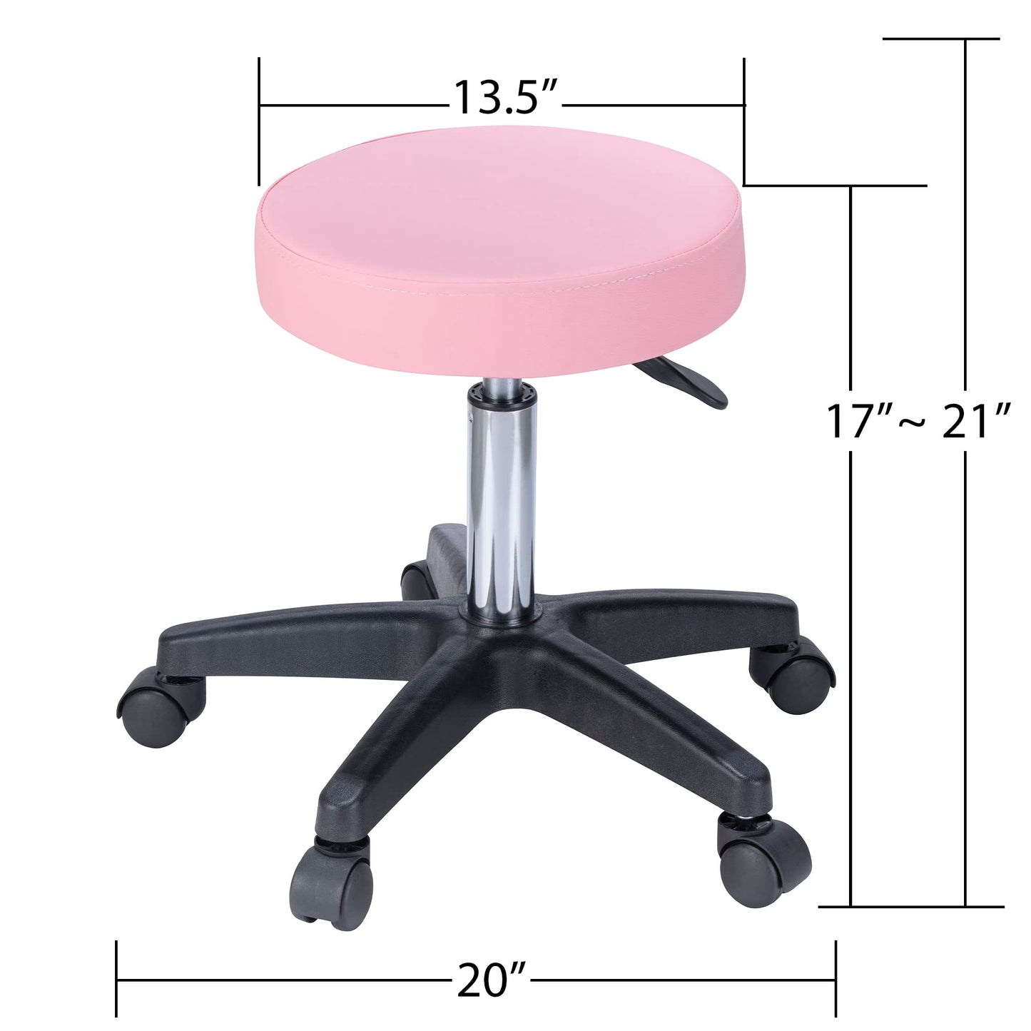Dekitormi Massage Salon Tattoo Chair with Two Trays, 3-Section Facial Bed Table with Hydraulic Stool, Pink Adjustable Beauty Barber Spa Chair, Esthetician Bed for Massage, Facial, Waxing