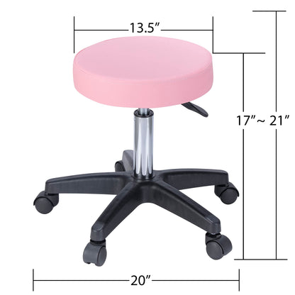 Dekitormi Massage Salon Tattoo Chair with Two Trays, 3-Section Facial Bed Table with Hydraulic Stool, Pink Adjustable Beauty Barber Spa Chair, Esthetician Bed for Massage, Facial, Waxing