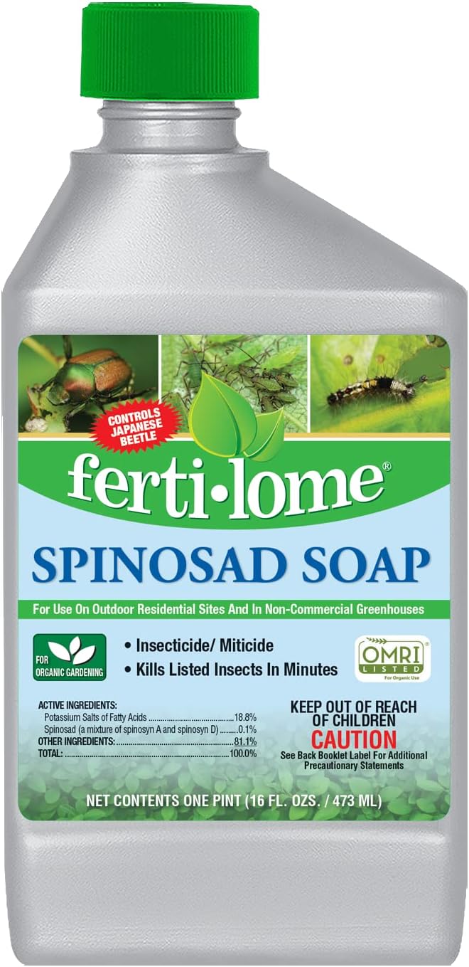 (16052) (16 oz.) Fertilome Spinosad Soap Insecticide, Spinosad Bagworm, Tent Caterpillar & Chewing Insect Killer, OMRI
