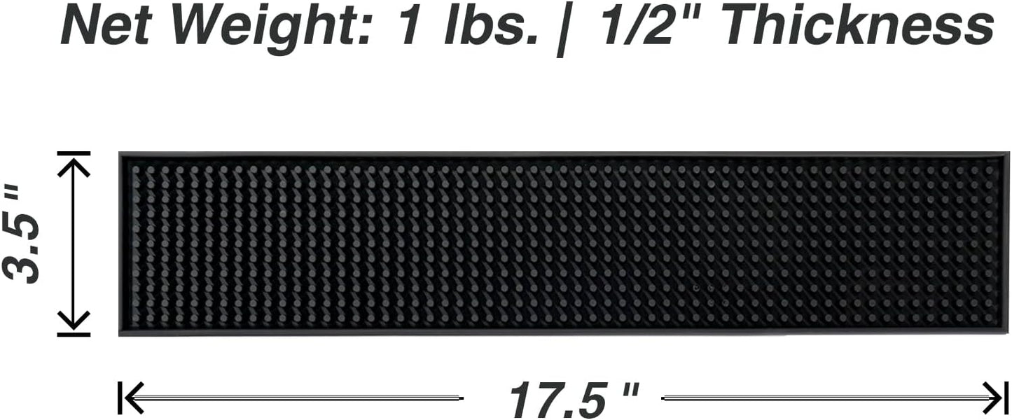 17.5x3.5 inches (Pack 2) BARsics Long PVC Bar Rail Mat Non-Slip Serving Spill Mat