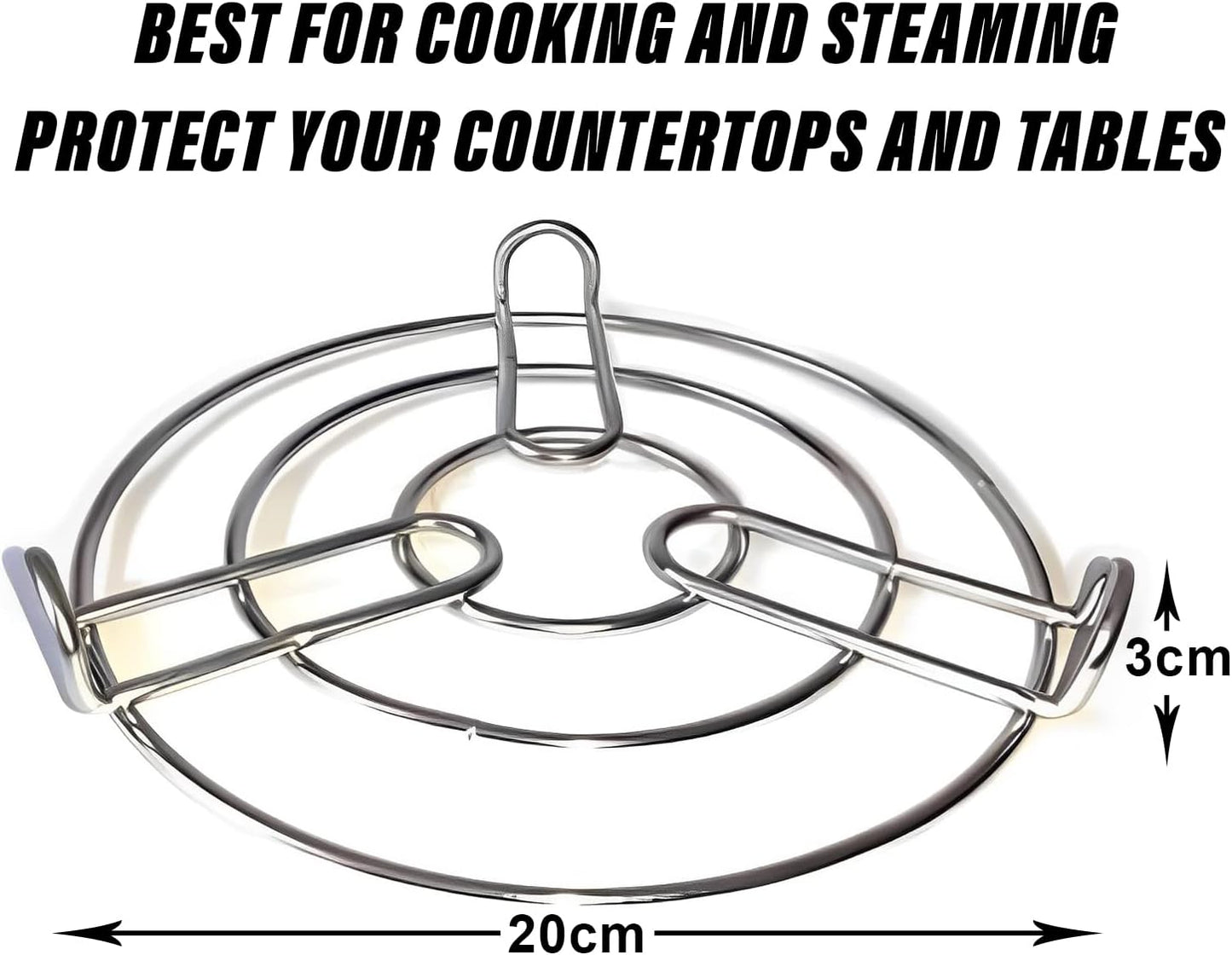 Iron Stand | Stainless Steel Trivet | Round Steamer Rack for Kitchen | Heat Resistant Hot Plate Holder | Pack of 2