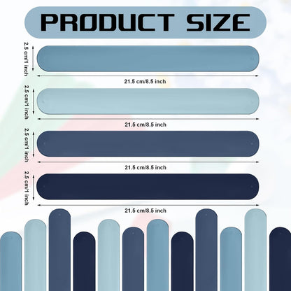Charniol Wrapping Paper Roll Holder - 12-Piece Silicone Covered Metal Strips | 1 x 9 Inch Stabilizer in Blue