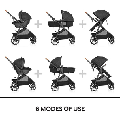 Evenflo Shyft Intuiti Travel System with Revolve180 LiteMax™ NXT Rotating Rear-Facing Lightweight Preemie and Infant Car Seat 3-30 lbs. (Amaranth Pink)
