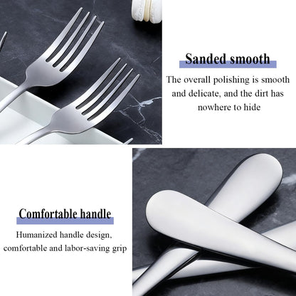 Berglander Dinner Forks Set 24pcs, Stainless Steel 7.28" Table Salad Forks, Flatware Silverware Fork for Home Kitchen, Restaurant, Hotel, Dishwasher Safe