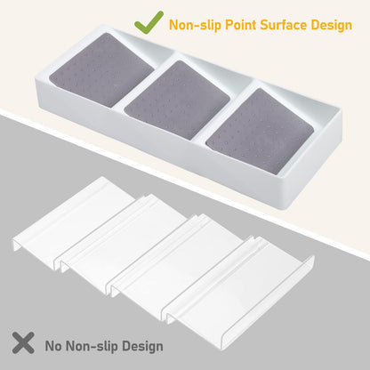 Spice Drawer Organizer,3 Tier Non-Slip Silicone Seasoning Jar Drawer Insert,Spice Rack Organization for Drawer,Spice jar holder for drawer,Kitchen Spice Rack Tray for Cabinet Countertop Makeup Storage
