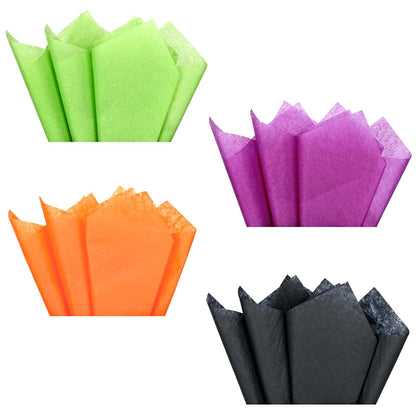 120 Sheets Halloween Tissue Paper for Gift Wrapping, 4 Colors Halloween Wrapping Paper for Gift Bags for Birthday Party Wedding Baby Shower DIY Craft, 20 × 14Inch