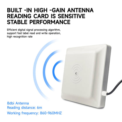 YANZEO SR681 UHF RFID Reader 6m Long Range Outdoor IP67 8dbi Antenna USB RS485 Wiegand26/34 Output UHF Integrated Reader