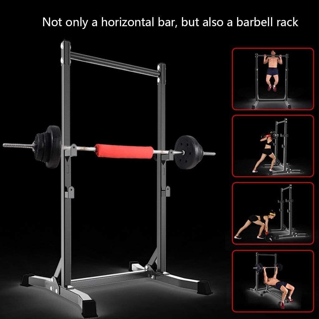 Sports Fitness Gymnastics Parallel Bars Rack Sturdy Steel Squat Barbell Free Bench Thole Adjustable Barbell Stand Squat Rack Multifunction Weightlifting Gym/Home Gym Portable Dumbbell Racks Stand