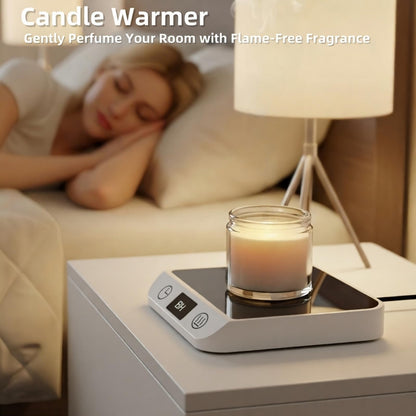 Coffee Mug Warmer & Candle Warmer 2-in-1 with Auto Shut Off - 46W Smart Electric Warmer, 6 Temperature Settings (113-158°F), Digital Timer, 4.5" Plate for WFH,Desk,Office,Home,Bedroom