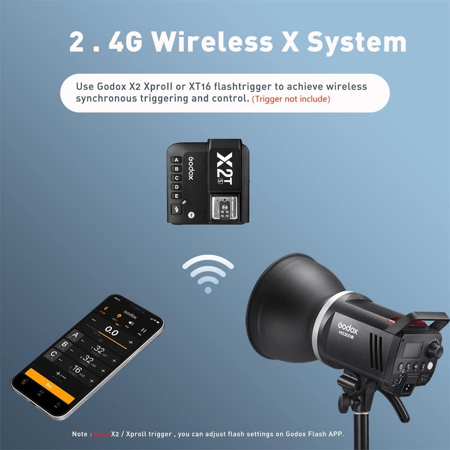 Godox MS300V Studio Flash Kit (2X 300W) with 2 Softboxes, 2 Light Stands, 2 Reflectors, LED Modeling Lamps, 2.4G Wireless X System, Bowens Mount – Ideal for Studio, Portrait & Fashion Photography
