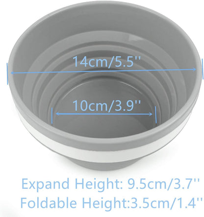 CARTINTS Silicone Collapsible Food Storage Containers with Lids, Ideal for Travel and Camping, 32oz/950ml, Grey