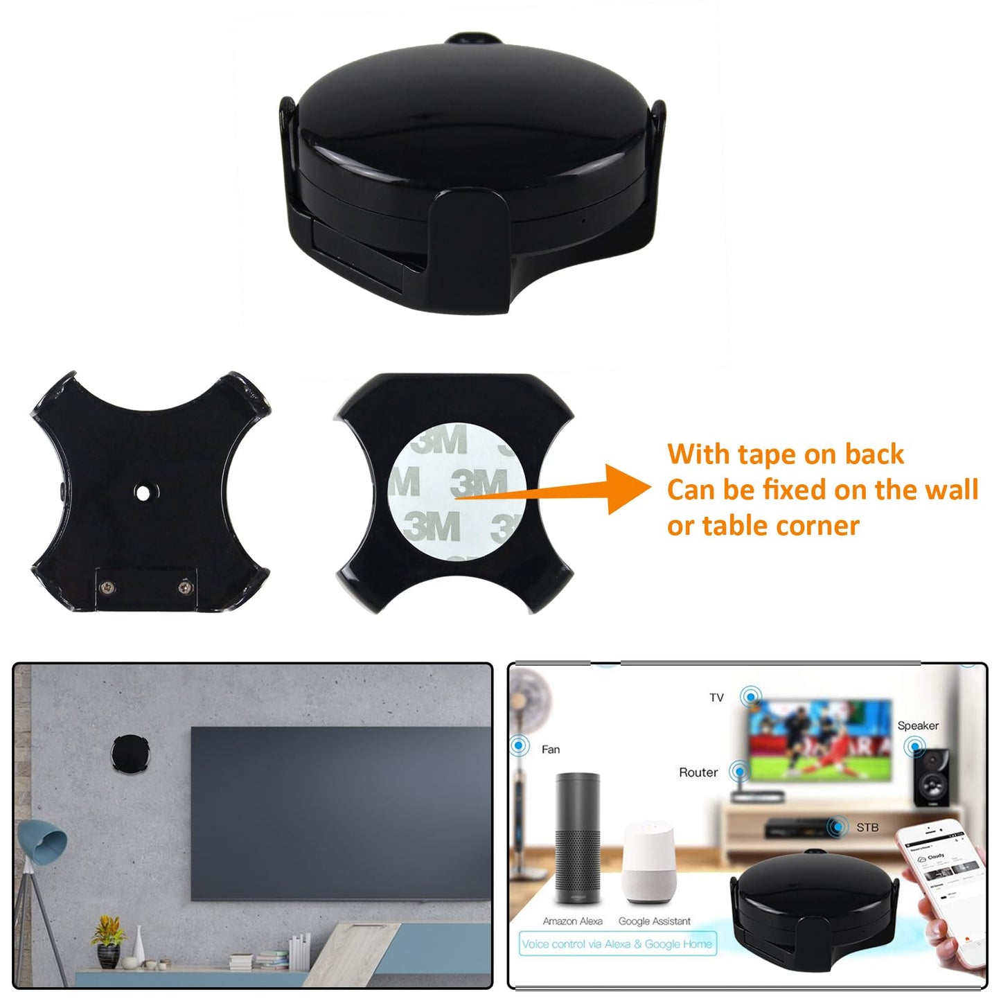 Smart IR Remote Control,All in One IR Blaster Control, Universal WiFi Infrared Remote Control for TV DVD Air Conditioner STB etc,Compatible with Alexa, Google Assistant