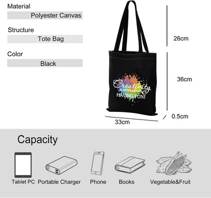 Artist Tote Bag, Creativity is Intelligence Having Fun, Art Teacher Gifts, Art Student Gifts Supply Bag
