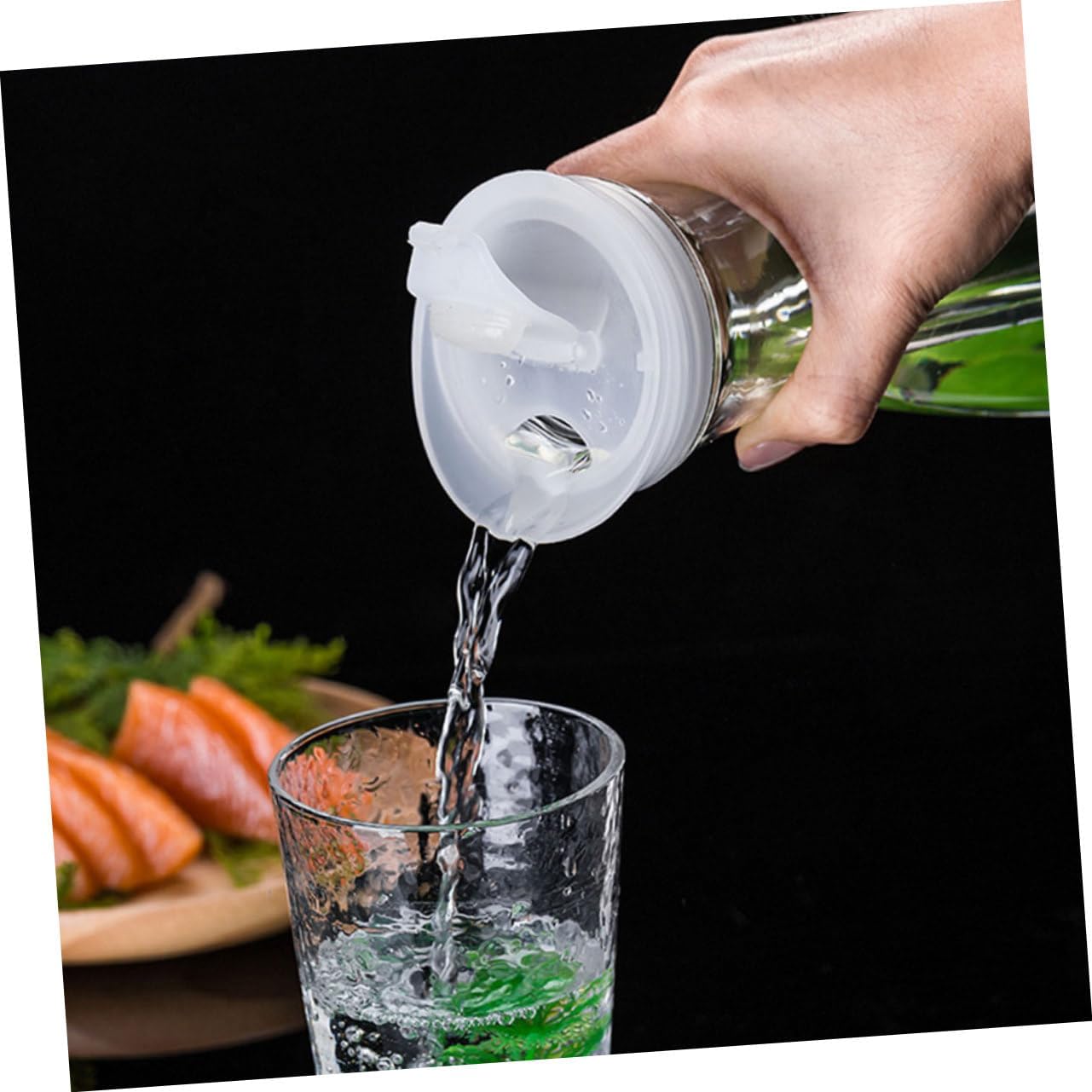 HOMSFOU 2pcs Glass Water Pitcher Lids, Replaceable Plastic Lids for Tea, Juice, and Water Carafes