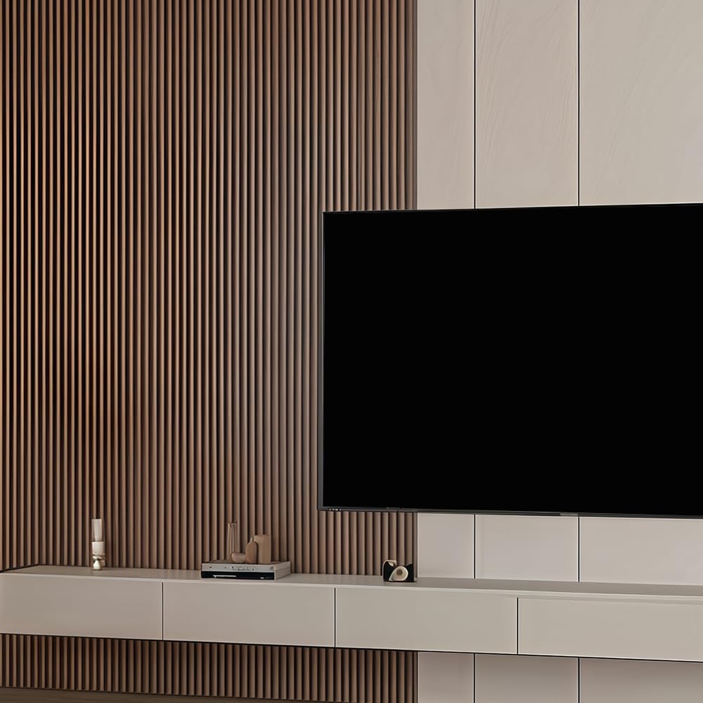 NovaGrid Board 4PCS Acoustic Wood Slat Wall Panels for Wall Decor and Ceiling 3D Fluted Sound Absorbing Panel Soundproof with Wood Finish 108"×6" (Maple Light)
