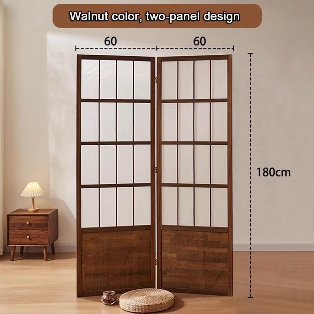 Folding Japanese Shoji Screen Partition, Portable Room Divider for Home Office, Dining Room, and Bedroom
