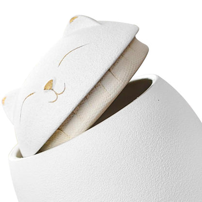 SHOWERORO Lucky Cat Storage Jar Tea Containers Coffee Bean Container Sealable Containers Cat Ceramic Tea Jar Candle Tins Salt Bottles Storage Decorative Home
