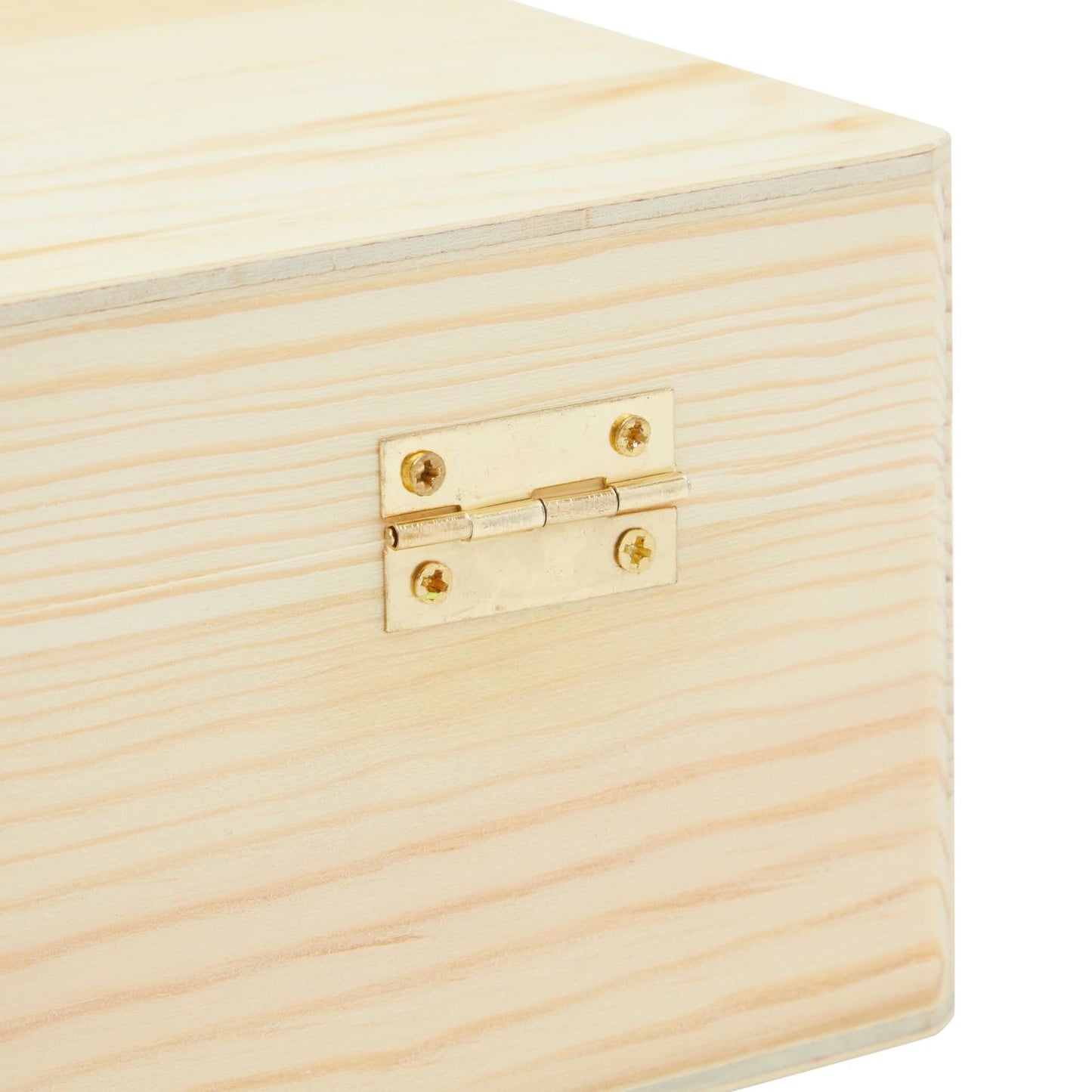 Bright Creations Unfinished Wooden Storage Box - 9 x 12 x 3.3 In, Paulownia Wood, Hinged Lid - Jewelry Box & Craft Storage - Paintable Chest for DIY Projects
