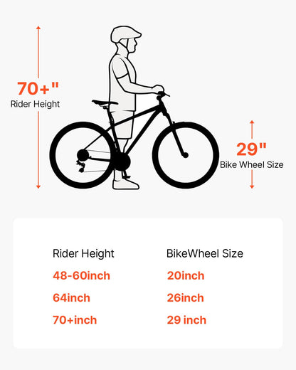VEVOR Mountain Bike, 29 inch MTB Bicycle with Front Suspension, 21 Speeds Shimano Twist Shifting, Dual Disc Brakes, Aluminum Alloy Frame, for Men/Women