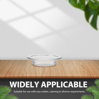 TOPPERFUN Replacement Wax Warmer Dish, 4.5in Aromatherapy Lamp Tray Wax Melt Liner Round Glass Oil Pan for Oil Melts