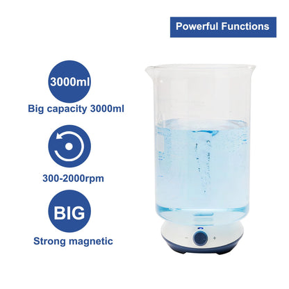 ONiLAB Magnetic Stirrer with 4PCS Stir Bars，3M Power Cord, Magnetic Mixer with Stirring Capacity 3000ml (No Heating)…