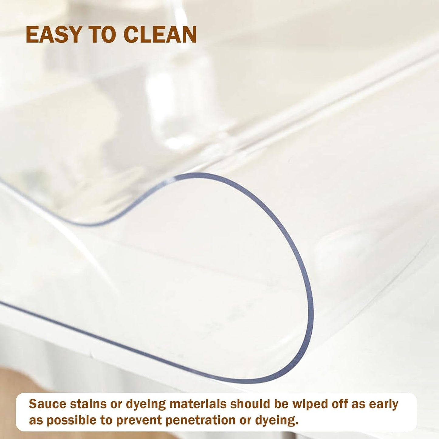 16 60 Inch 1.5mm Royhom Clear Table Protector x - Thick Plastic Table Cover, Clear Table Cover Protector Rectangle