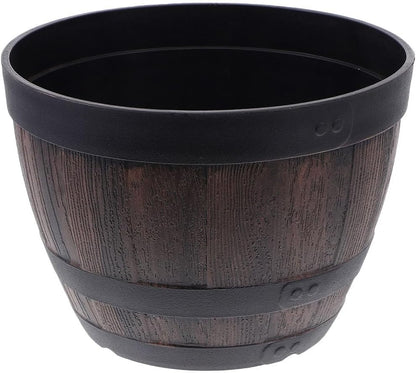 Yardwe Flowerpot Whisky Barrel Planter, Aesthetic Room Decor Planter Barrels, Garden Flower Planter Succulent Pot