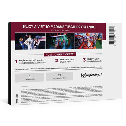 Wonderbox Madame Tussauds Orlando Gift Box, 2 Admission Tickets for Wax Museum, Gift Experience for Kids & Families