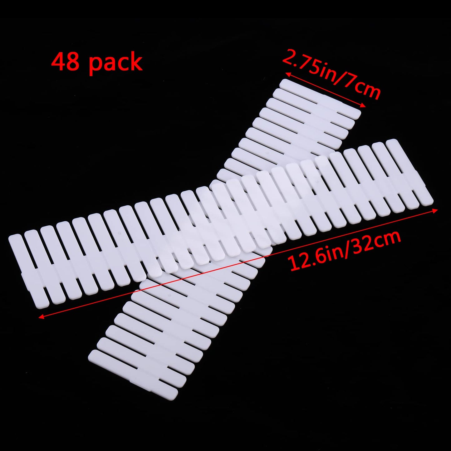 Foraineam 48Pcs Drawer Dividers, Adjustable DIY Grid Divider White Storage Organizer Separator, Socks Underwear Scarves Makeup Drawer Organizer Divider for Dresser Bedroom Office Kitchen Storage