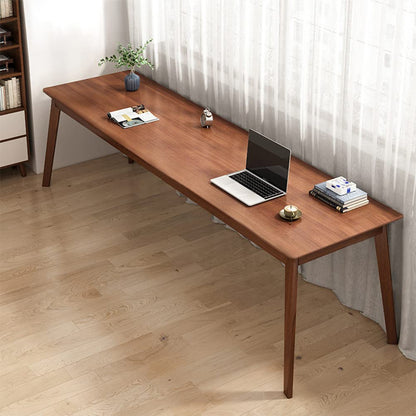 NELYE Mid-Century Long Desk Table - 71" Simple Modern Extra Long 2-Person Wood Computer Workstation for Home Office Work in Walnut, 71" W x 24" D
