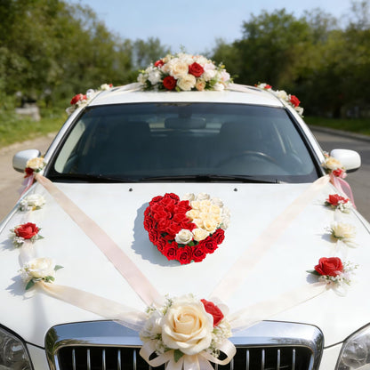 EXCEART Heart Shaped Floral Foam with 4Pcs Suction Cups, Green Wet Florist Sponge Blocks for Wedding Car Decoration, DIY Flower Arrangement Bricks for Parties & Anniversaries, Leak-Proof