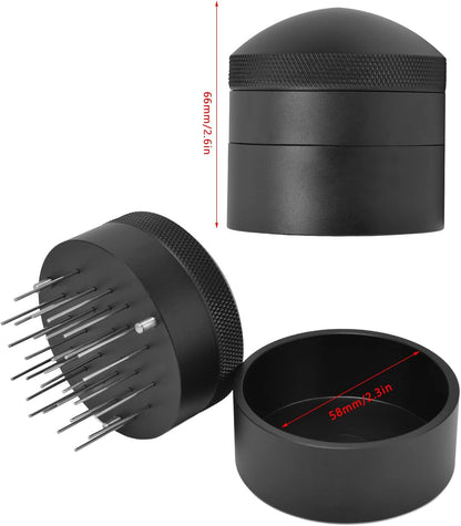 28 Needle WDT Tool, Handheld Espresso Stirrer Coffee Tamper, 51-58mm Espresso Coffee Distributor Tool (58mm)