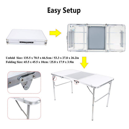 Eminchu Folding Table with Sprayed Fireproof Board Foldable Design Easy to Carry Camping Furniture Supplies High Strength Aluminum Alloy Material for Outdooor Picnic Camping Travel