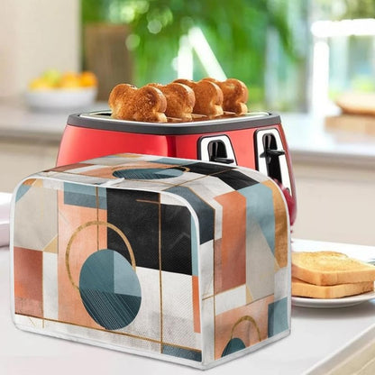 Four Slice Toaster Cover, Modern Geometric Circle Kitchen Appliance Cover with Hang Loop