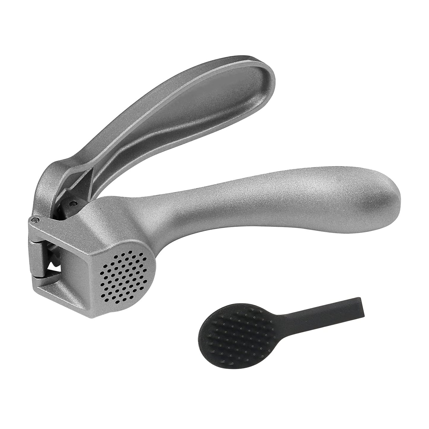 Garlic Press, Garlic Mincer Easy-squeeze Ergonomic Handle, Rust Proof, No Need To Peel, Professional Ginger Press & Garlic Crusher with Handy Cleaning Brush- Dishwasher Safe