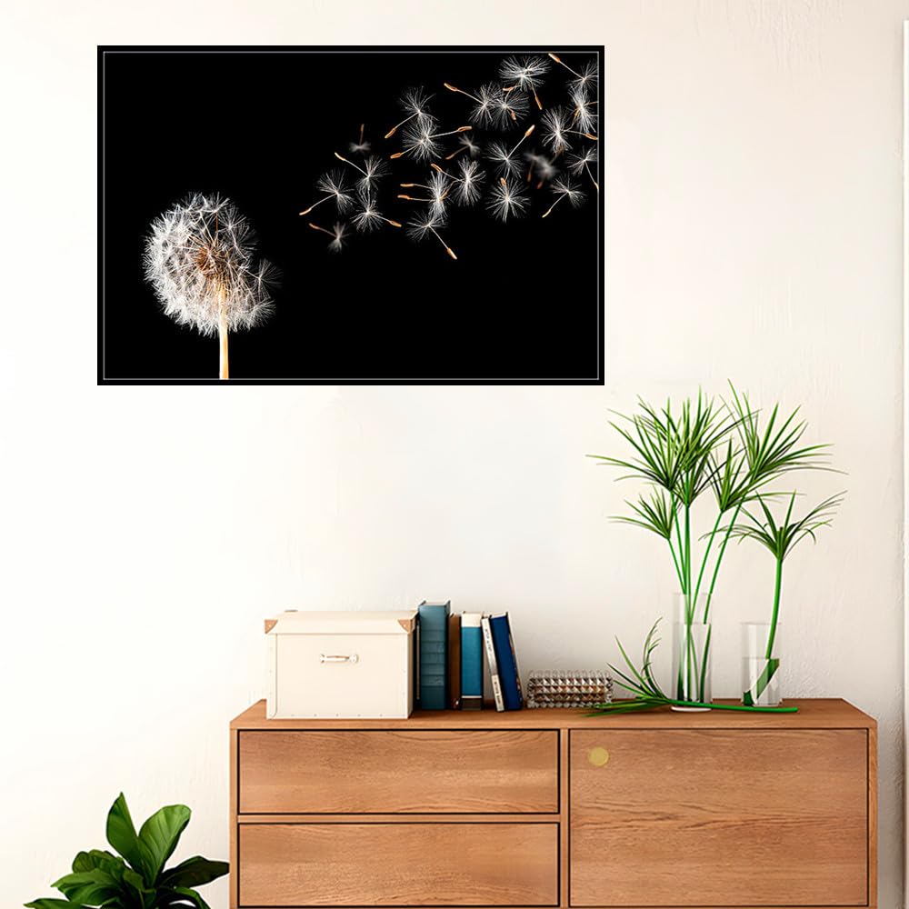 Pimio 5D DIY Diamond Art Painting Kits,Round Full Drill Dandelion Diamond Art Kits for Adults Beginner, Perfect for Home Wall Decor and Gift(16x12inch)