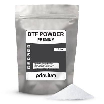 DTF Powder Premium 2.2 lbs (1KG / 35.3 oz) – Hot Melt Adhesive for DTF Heat Transfers – for Thin & Lightweight Fabrics – Soft & Strong Adhesion – Clump-Free Formula – Crack & Wash Resistant