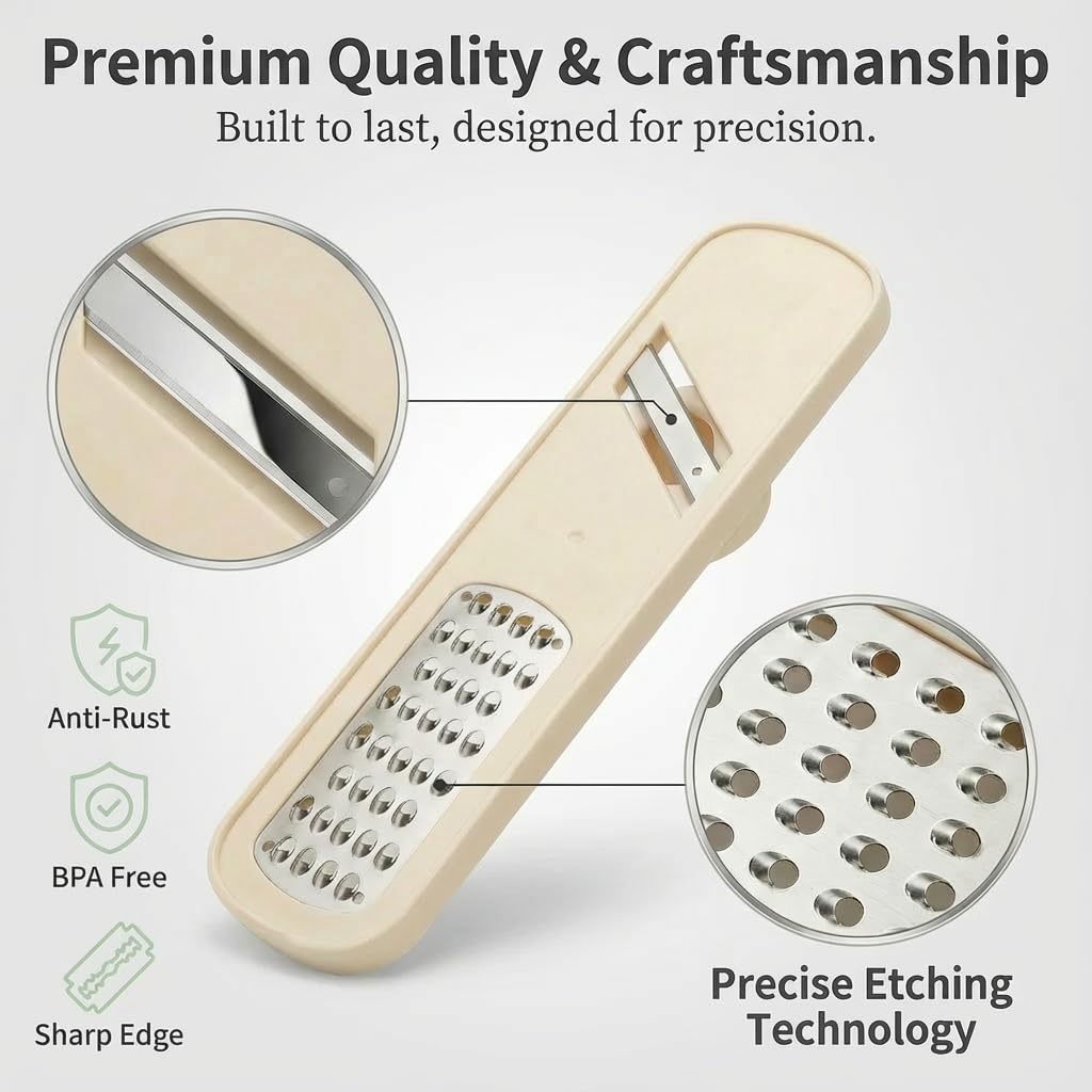 2Pcs 3 in 1 Mini Garlic Grinder, Multifunctional Garlic Grater Ginger Vegetable Chopper, Handheld Kitchen Gadget with Container & Safety Guard for Camping Picnic Cooking