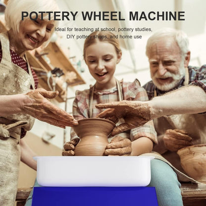 Pottery Wheel Pottery Forming Machine 25CM 350W Electric Pottery Wheel with Foot Pedal DIY Clay Tool Ceramic Machine Work Clay Art Craft (Blue)