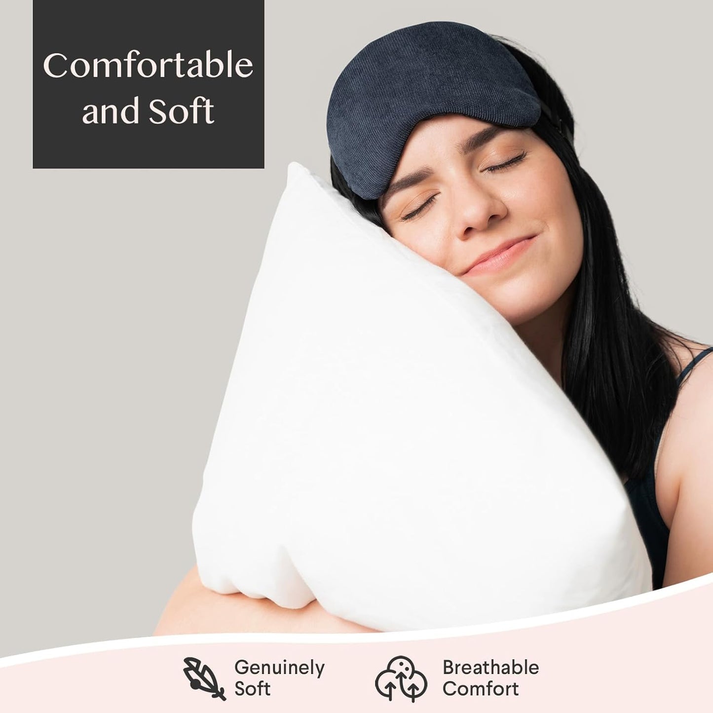 Zippered Waterproof Pillow Protectors, 2 Pack Standard, Soft Comfortable Sateen Cotton Pillowcase - 20x26