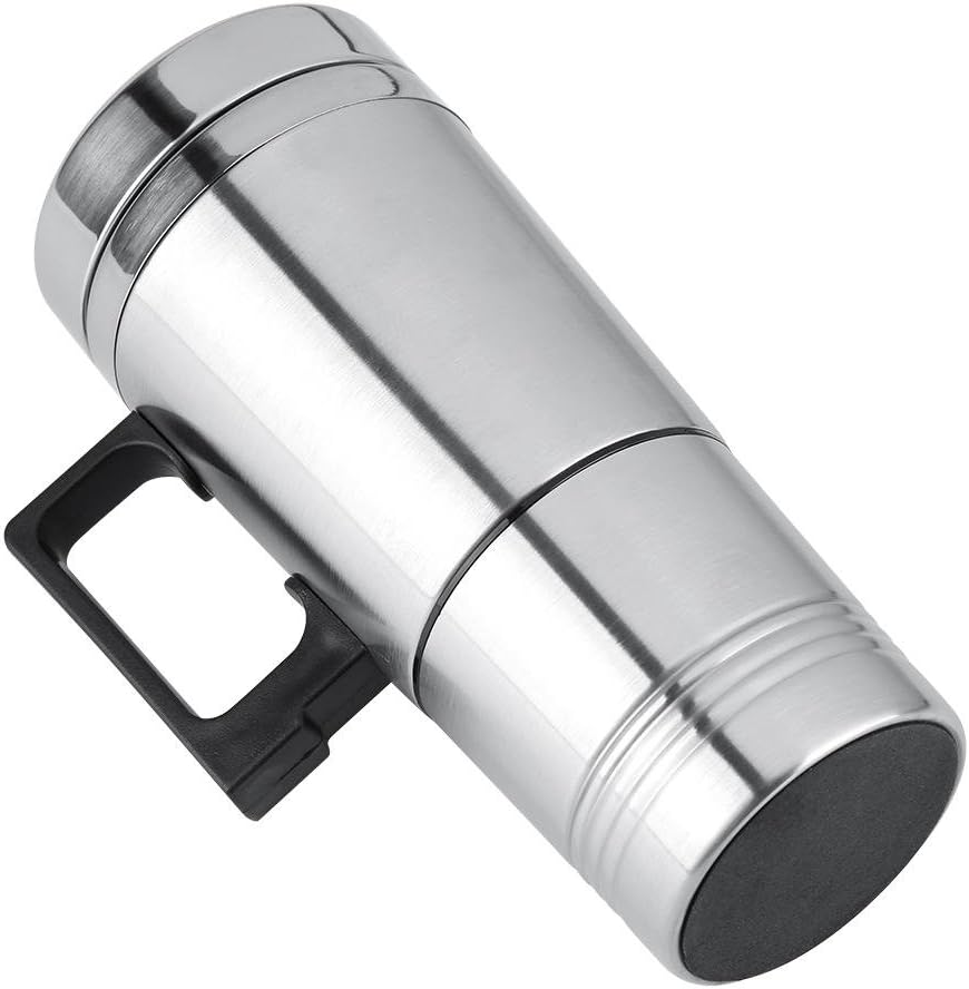 Asixx 12V/24V Car Heating Cup, 300ml Electric Kettle for Coffee, Tea, Water Mug, 304 Stainless Steel (24V)