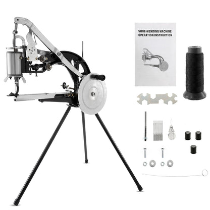 IRONWALLS Leather Cobbler Manual, Heavy Duty Hand Shoe Repair Mending Sewing Machine with Needles, Leather Stitching Sewing Machine for Canvas Cotton Linen, Bags, Cloths, Tents