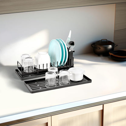 kowiofame Cup Drying Rack Dish Drying Water Bottle Dryer Rack Long Kitchen Sink Counter Drainer Over Tray Plate Forks Glass Cups Spoons Organizer
