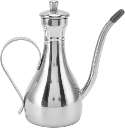 11oz/350ml Stainless Steel Oil Dispenser Bottle, Non Drip Leak Proof Pouring Pot for Olive Oil, Vinegar, Soy Sauce