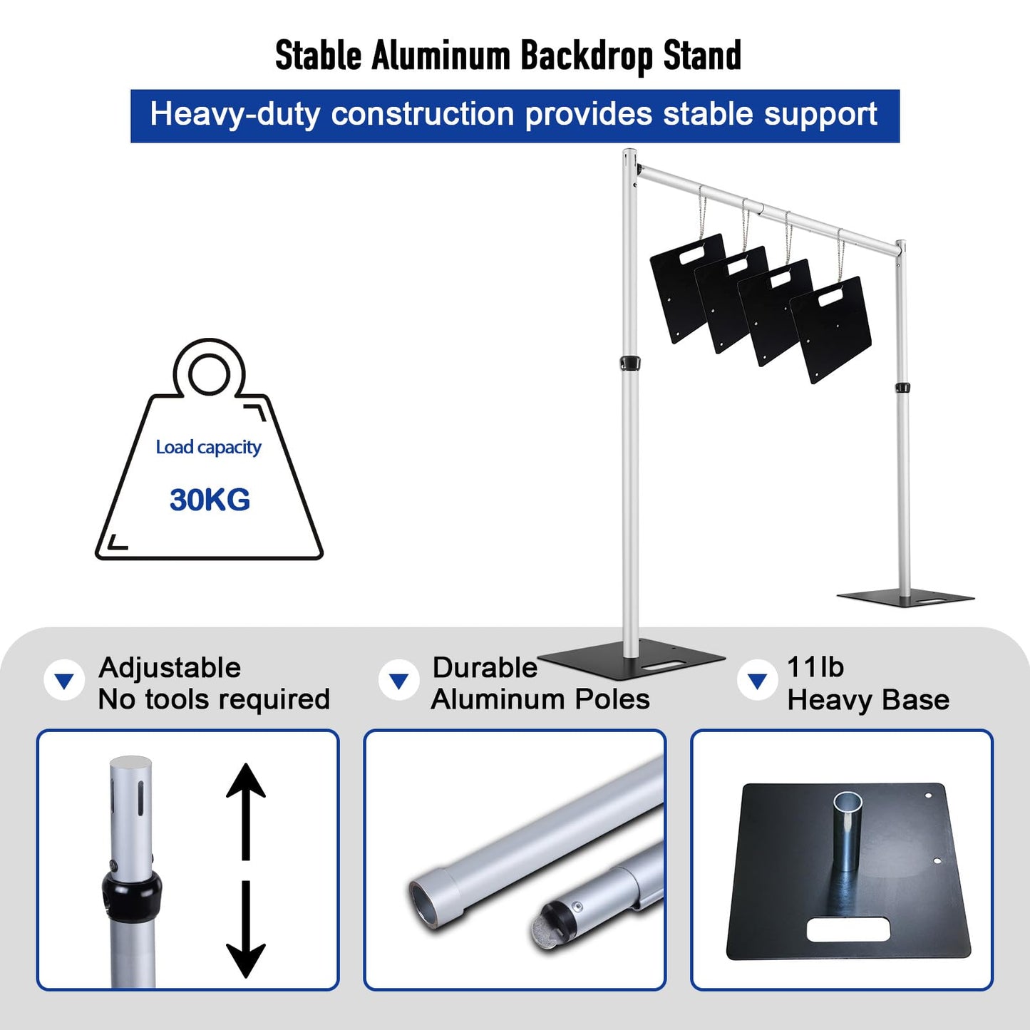 Hecis Heavy Duty Backdrop Stand,12x12ft Double Crossbar Pipe and Drape Stand, arch backdrop stand, Back Drop Stand for Party Event, Trade Shows & Wedding Decor