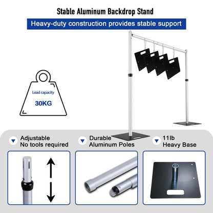 Hecis Heavy Duty Backdrop Stand,12x12ft Double Crossbar Pipe and Drape Stand, arch backdrop stand, Back Drop Stand for Party Event, Trade Shows & Wedding Decor