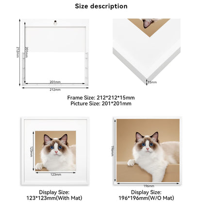 Happy Reunion 8x8 Picture Tiles | Mix Tiles Picture Frames Stick on Wall | Photo Tiles Peel and Stick Picture Frames as Gallery Wall Frame Set (White - 9 Pcs)