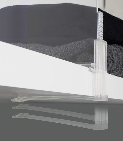 Richards Homewares Acrylic Shelf Dividers 2 Pack - Closet Organizer for Purses, Clothes, or Books - Clear Separators