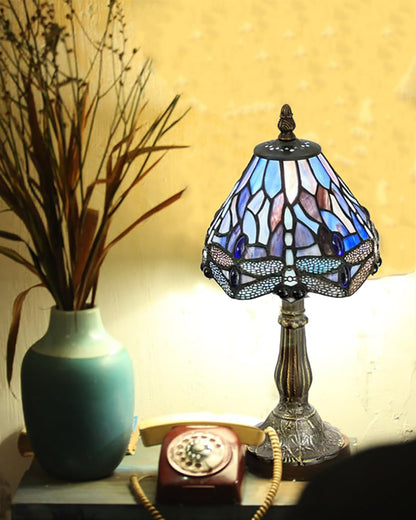 DUONAYU Stained glass Dragonfly replacement lampshade.DYM9019 (Green)