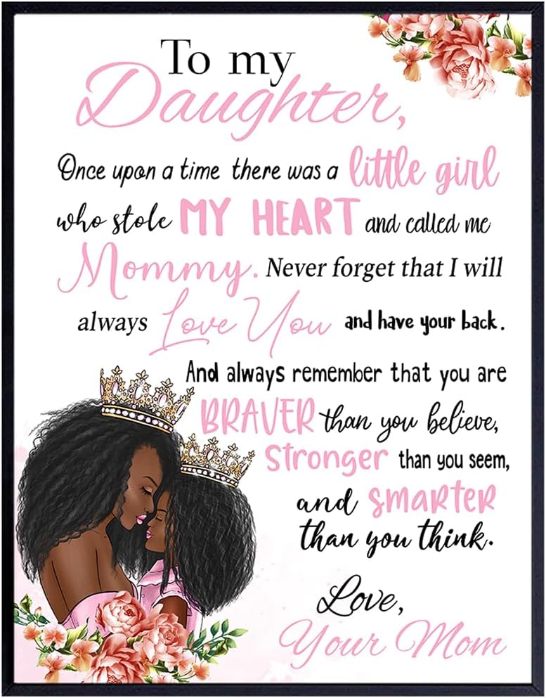 11x14 Black Girl Nursery Wall Art LARGE - African American Art - Inspirational Quotes - Positive Sayings - Cute Baby